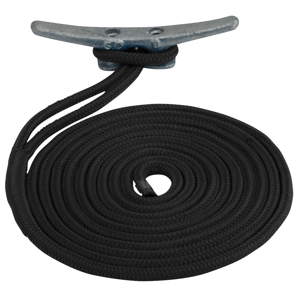 Línea de muelle de nailon trenzado doble Sea-Dog - 5/8" x 20 - Negro [302116020BK-1]