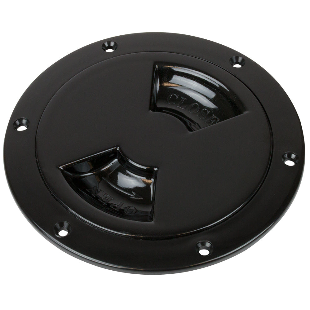 Placa de cubierta de cuarto de vuelta lisa Sea-Dog - Negro - 6" [336165-1]