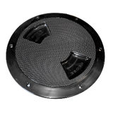Sea-Dog Quarter-Turn Textured Deck Plate w/Internal Collar - Black - 5" - 336357-1