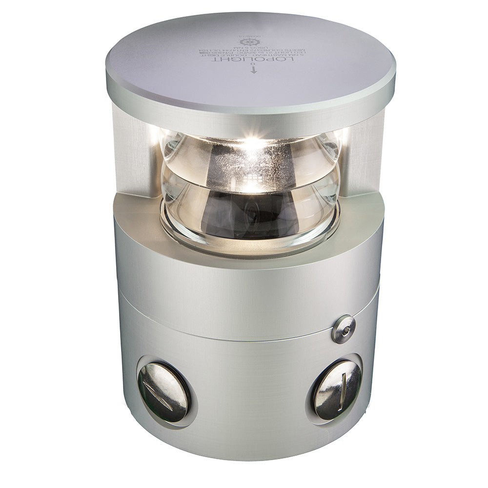 Luz de mástil doble Lopolight 225 - 6 NM - Carcasa plateada [300-138]