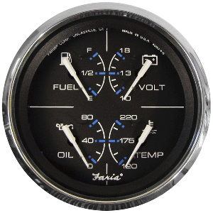 Faria Beede Instruments Faria Chesapeake Black 4" Multifunction Gauge - 33751