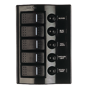 Sea-Dog Nylon Circuit Breaker Panel - 5 Circuit - Wave Style - 425800-1