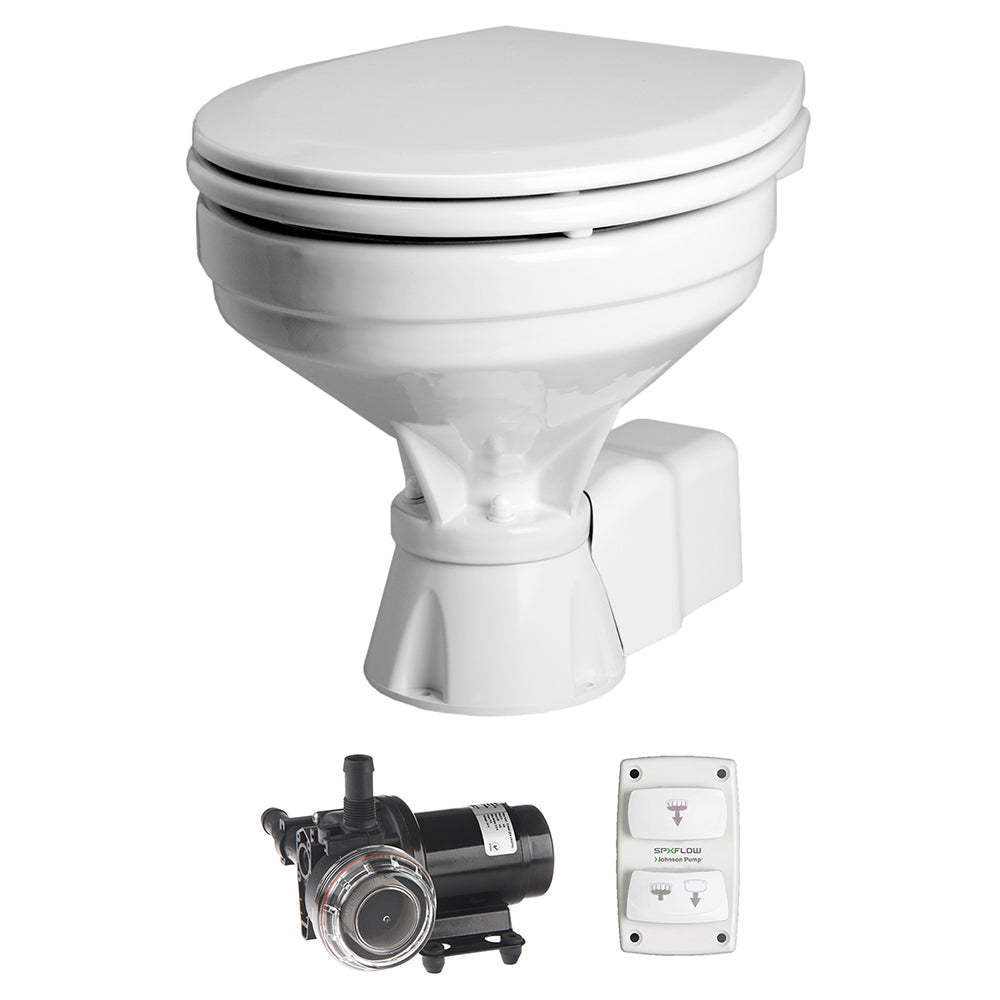 Johnson Pump Aqua T Inodoro Silencioso Eléctrico Confort - 12 V con bomba [80-47232-01]