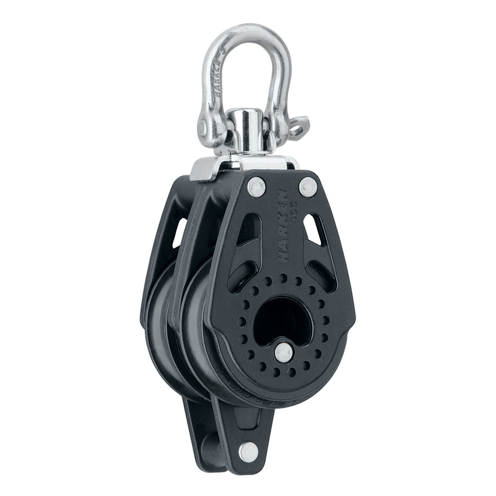Harken Bloque giratorio doble Carbo Air de 40 mm con arraigo [2639]