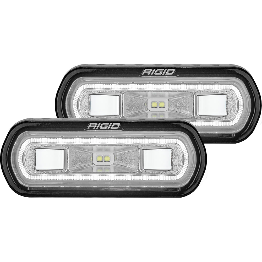 Luz esparcidora de montaje en superficie serie SR-L de RIGID Industries - Carcasa negra - Halo blanco [53120]
