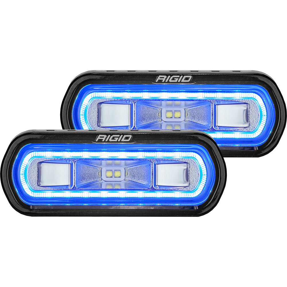 Luz esparcidora de montaje en superficie serie SR-L de RIGID Industries - Carcasa negra - Halo azul [53121]