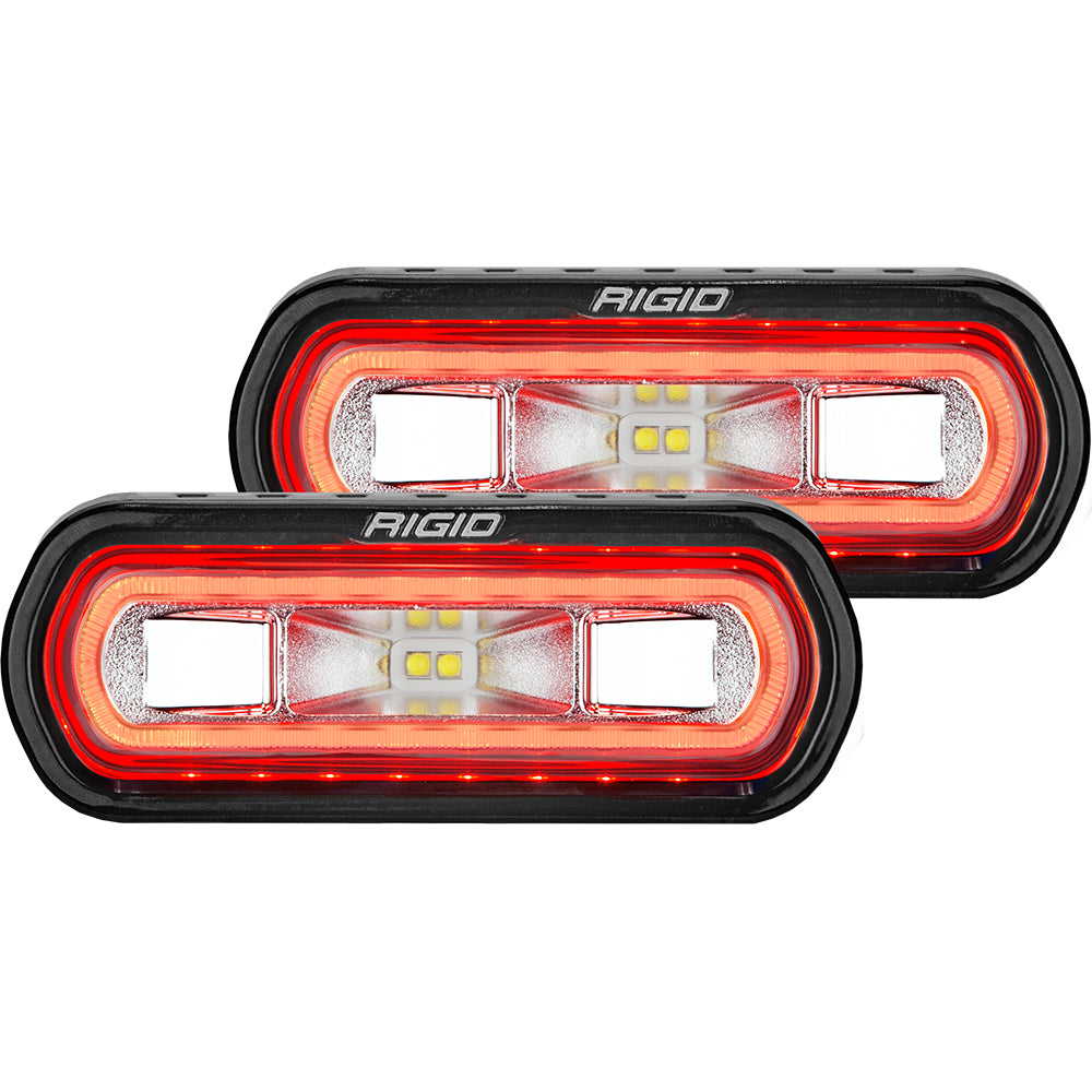 Luz esparcidora de montaje en superficie serie SR-L de RIGID Industries - Carcasa negra - Halo rojo [53122]