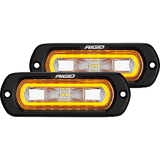 RIGID Industries SR-L Series Flush Mount Spreader Light - Black Housing - Amber Halo - 53223