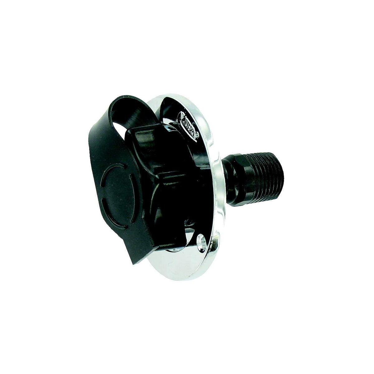 Valterra A01-0165VP Black Flush Mount Die Cast Flange Plastic Check Valve RV Water Inlet | Includes Screws, Putty Tape & Teflon Tape - image 1