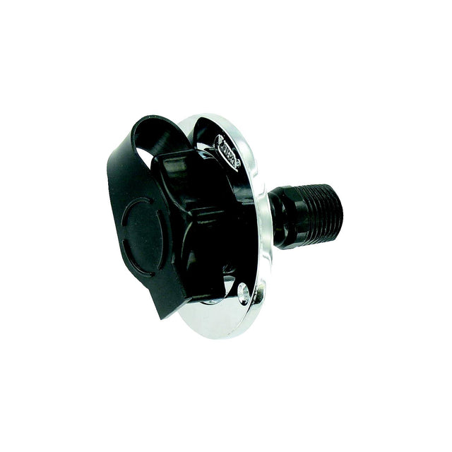 Valterra A01-0165VP Black Flush Mount Die Cast Flange Plastic Check Valve RV Water Inlet | Includes Screws, Putty Tape & Teflon Tape - image 1