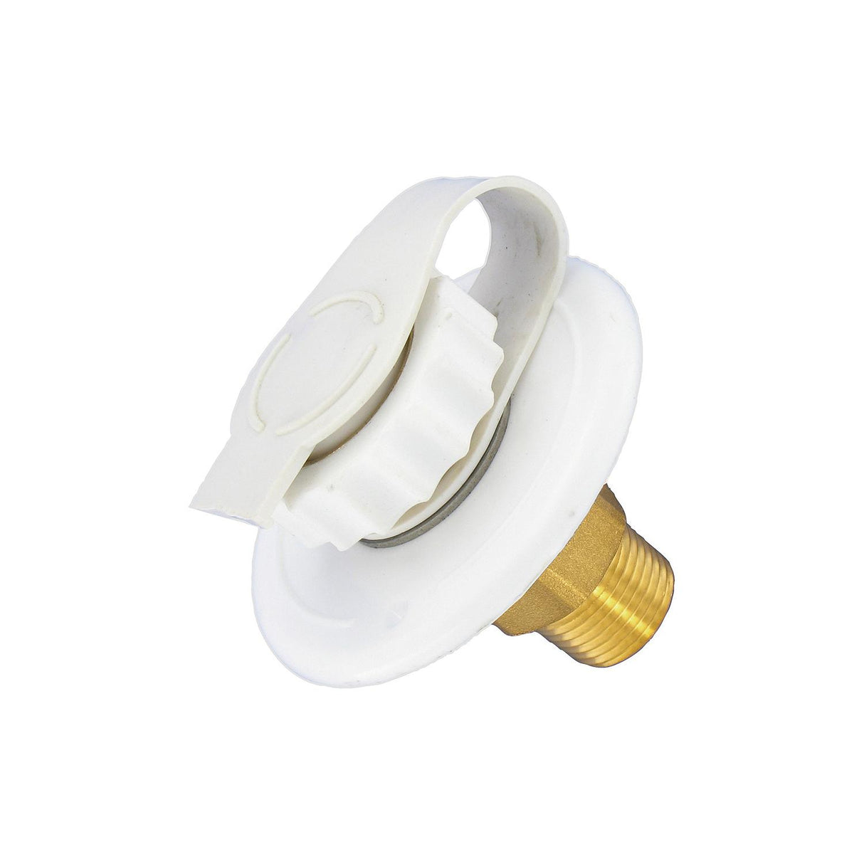 Valterra Flush Mount Water Inlet, White Brass - A01-0170LF - image 1