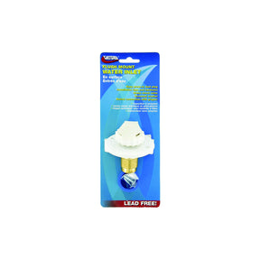 Valterra White Flush Mount FPT Brass Check Valve RV Water Inlet | Includes Screws, Putty Tape & Teflon Tape - A01-0171LFVP - image 1