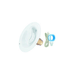 Valterra Brass Check Valve 1/2" FPT Recessed RV Water Inlet & Includes Tape, Male Nipple & Hardware, White, Carded - A01-0176LFVP - image 1