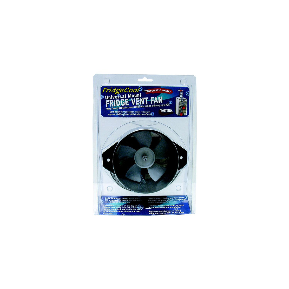 Valterra A10-2618VP RV Fridgecool Exhaust Fan with Thermo Switch & Lighted On Off Switch - image 1