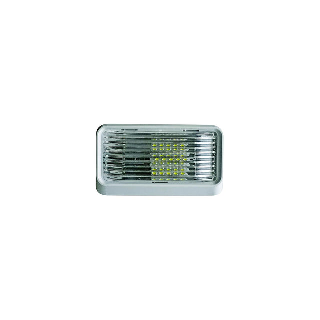Valterra DG71254VP Incandescent Surface Mount Porchlight w/o Switch, Rectangular, White w/Clear Lens - image 1