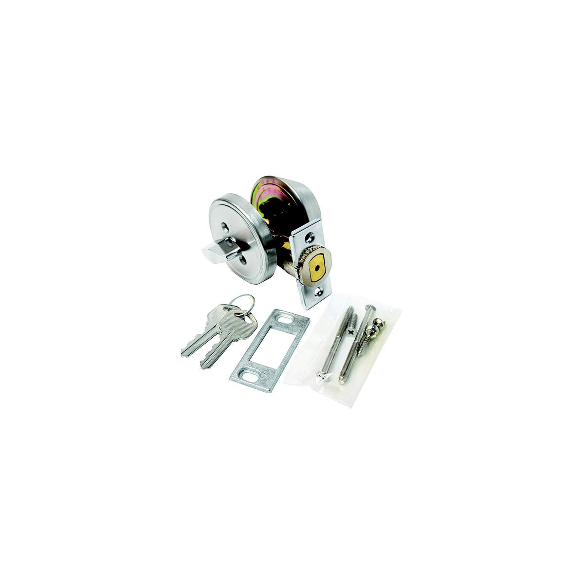 Valterra L32CS3008 Stainless Steel 3 Way Universal Single Cylinder RV Lock Unlock Deadbolt - image 1