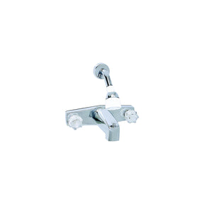 Valterra Phoenix PF214348 2-Handle RV Tub & Shower Diverter Faucet with Clear Acrylic Knobs & Shower Head Kit, Chrome - image 1