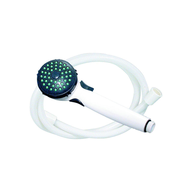 Valterra Phoenix PF276046 Single Function Hand Held RV Camping Outdoor 60" Metal Shower Hose & Bracket Kit, White - image 1
