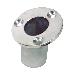 Sea-Dog Flush Mount Flagpole Socket - 25&deg; - 1-1/4" ID - 316 Stainless Steel - 491713-1