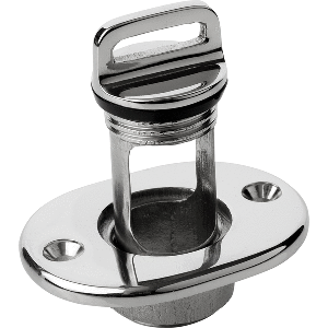 Sea-Dog Oblong Captive Garboard Drain &amp; Plug - 316 Stainless Steel - 520065-1