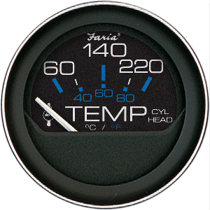 Faria Beede Instruments Faria Coral 2" Cylinder Head Temperature Gauge (60-120&deg; F) w/Sender - 13009