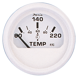 Faria Beede Instruments Faria Dress White 2" Cylinder Head Temperature Gauge (60 - 220&deg; F) - 13113