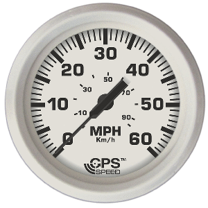 Faria Beede Instruments Faria Dress White 4" GPS Speedometer - 60 MPH - 33147