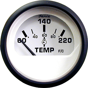 Faria Beede Instruments Faria Euro White 2" Cylinder Head Temperature Gauge (60 - 220&deg; F) - 12910