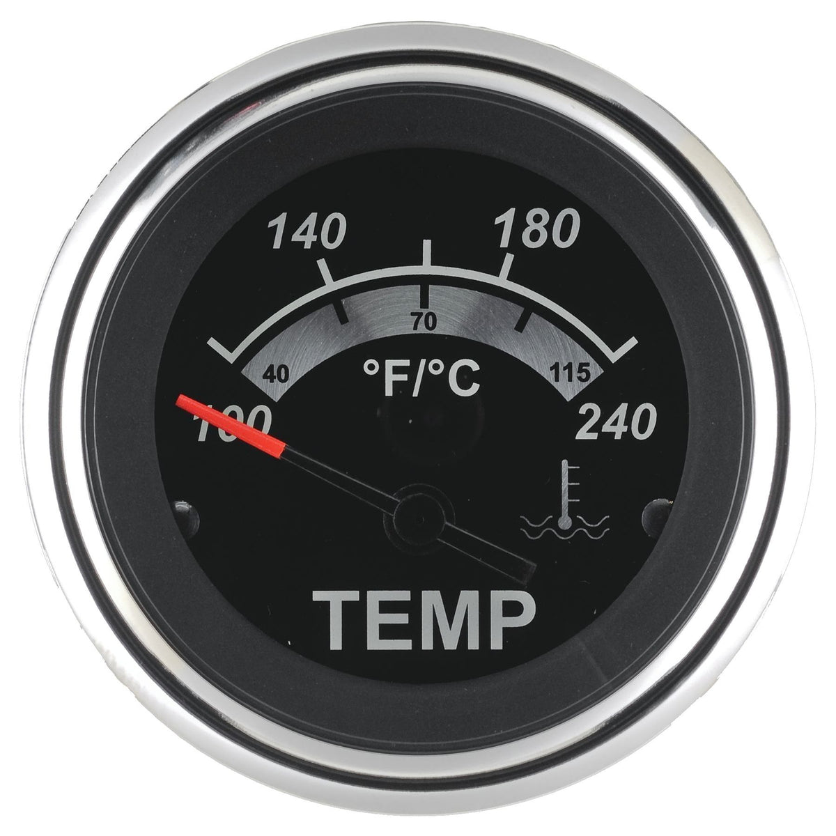 Sierra International Black Sterling Gauges - Water Temperature Gauge (100-240° F) - 67020P - image 1
