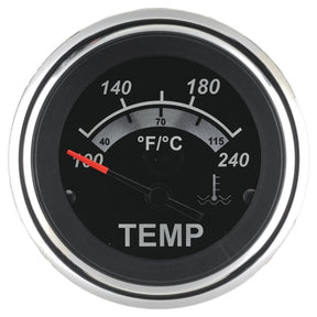 Sierra International Black Sterling Gauges - Water Temperature Gauge (100-240° F) - 67020P - image 1