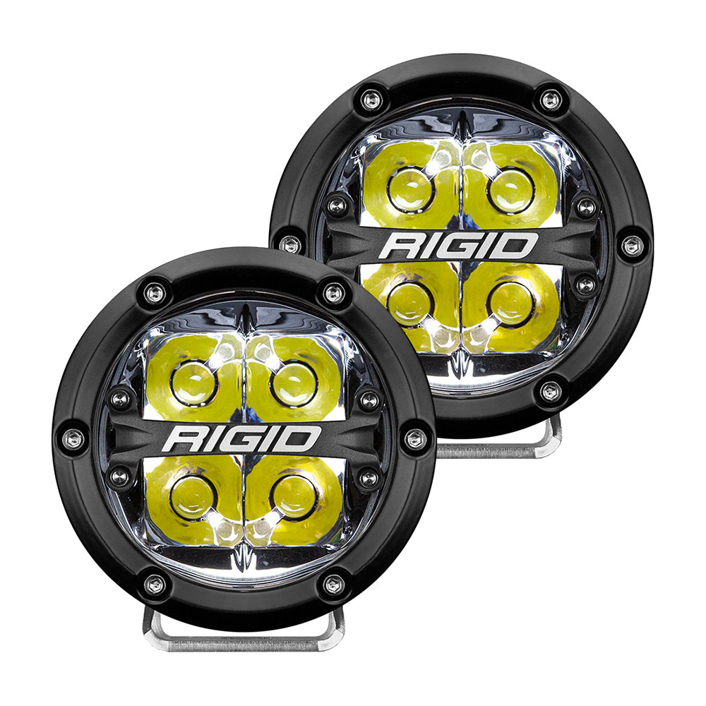 RIGID Industries 360-Series Foco LED todoterreno de 4" con retroiluminación blanca - Carcasa negra [36113]