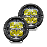 RIGID Industries 360-Series Foco LED todoterreno de 4" con retroiluminación blanca - Carcasa negra [36113]