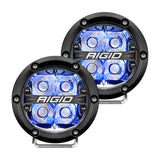 RIGID Industries 360-Series Foco LED todoterreno de 4" con retroiluminación azul - Carcasa negra [36115]