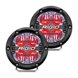 RIGID Industries 360-Series 4" LED Luz antiniebla todoterreno con luz de fondo roja - Carcasa negra [36116]