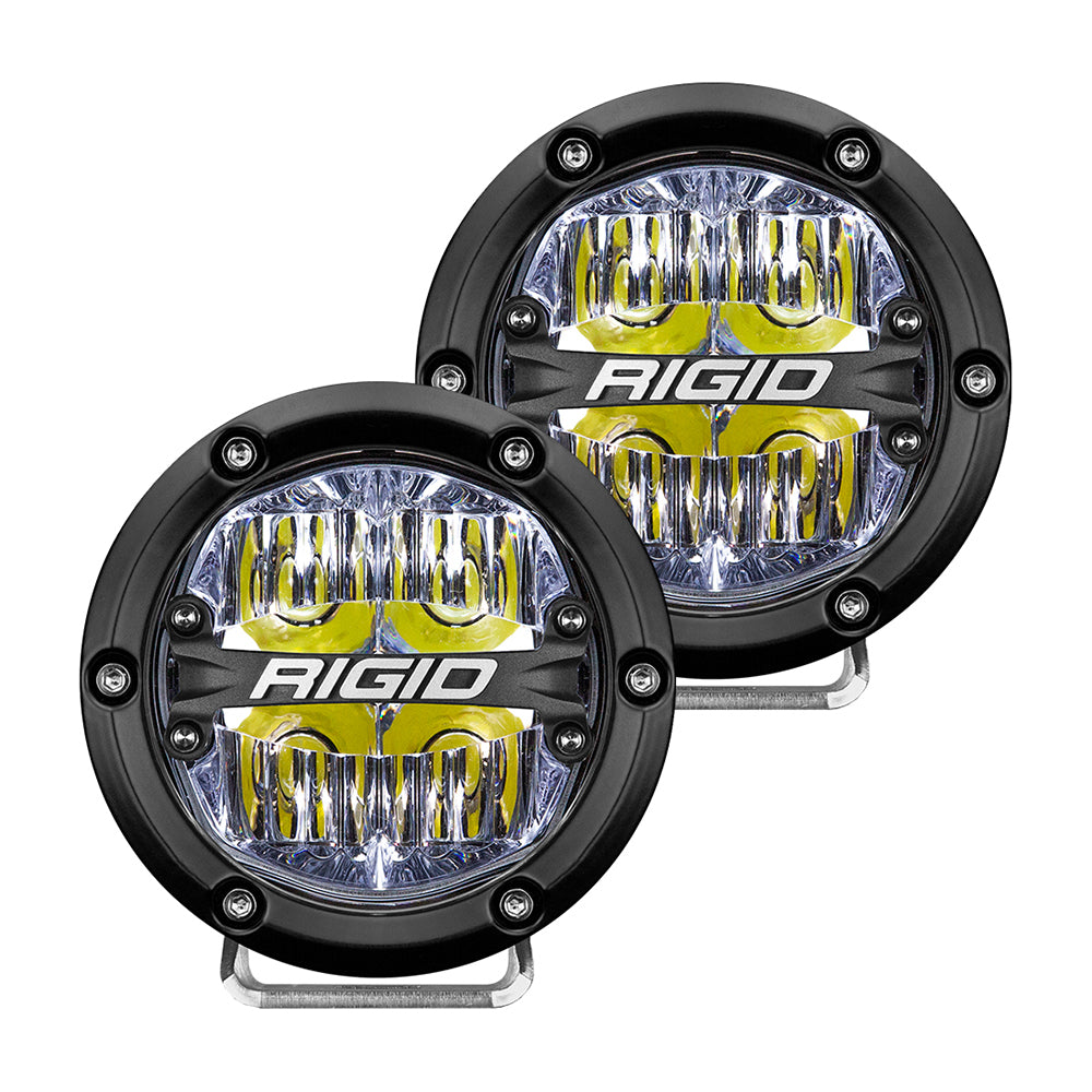 RIGID Industries 360-Series 4" Luz antiniebla LED todoterreno con luz de fondo blanca - Carcasa negra [36117]