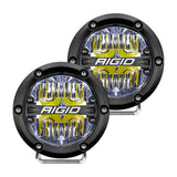 RIGID Industries 360-Series 4" Luz antiniebla LED todoterreno con luz de fondo blanca - Carcasa negra [36117]