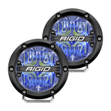 RIGID Industries 360-Series 4" Luz antiniebla LED todoterreno con luz de fondo azul - Carcasa negra [36119]