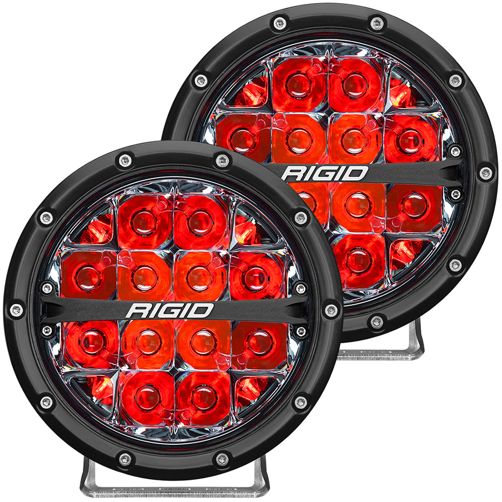RIGID Industries 360-Series 6" LED todoterreno luz antiniebla con luz de fondo roja - carcasa negra [36203]