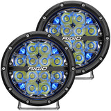 RIGID Industries 360-Series 6" Luz antiniebla LED todoterreno con luz de fondo azul - Carcasa negra [36207]