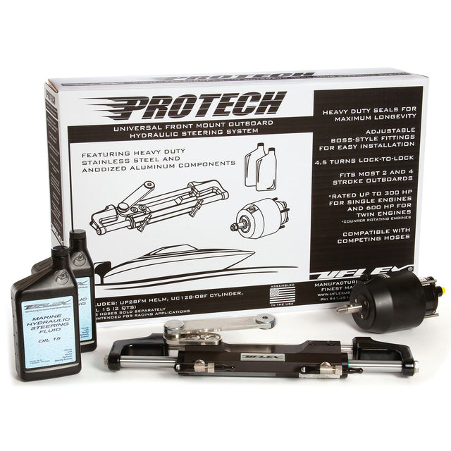 Uflex Protech Hydraulic Steering Package with UP28F Helm Pump and UC128-OBF/1 Cylinder - PROTECH 1.1 - image 1