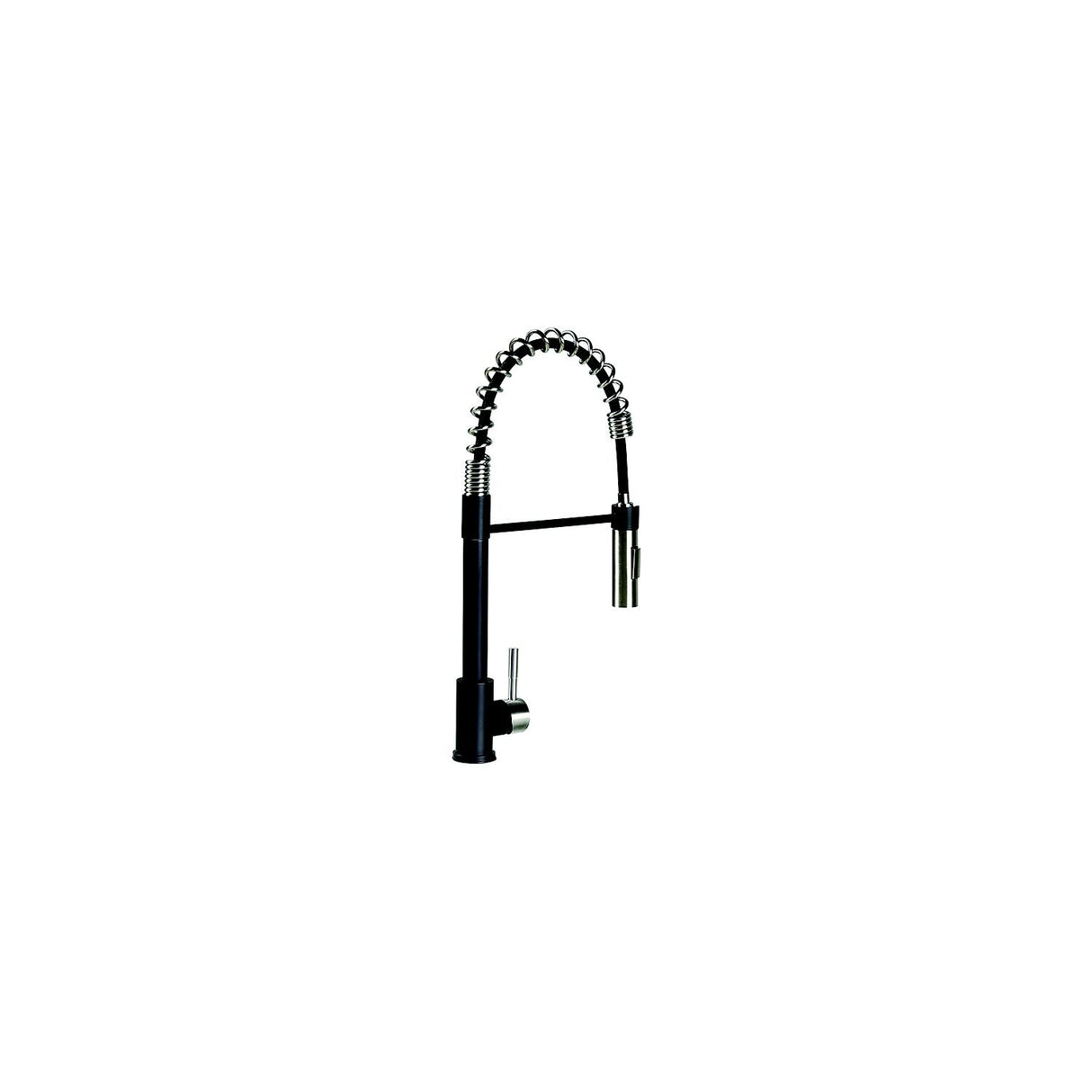 Lippert 2022109922 Coiled Pull Down Faucet, Black/Stainless Steel - 2022109922