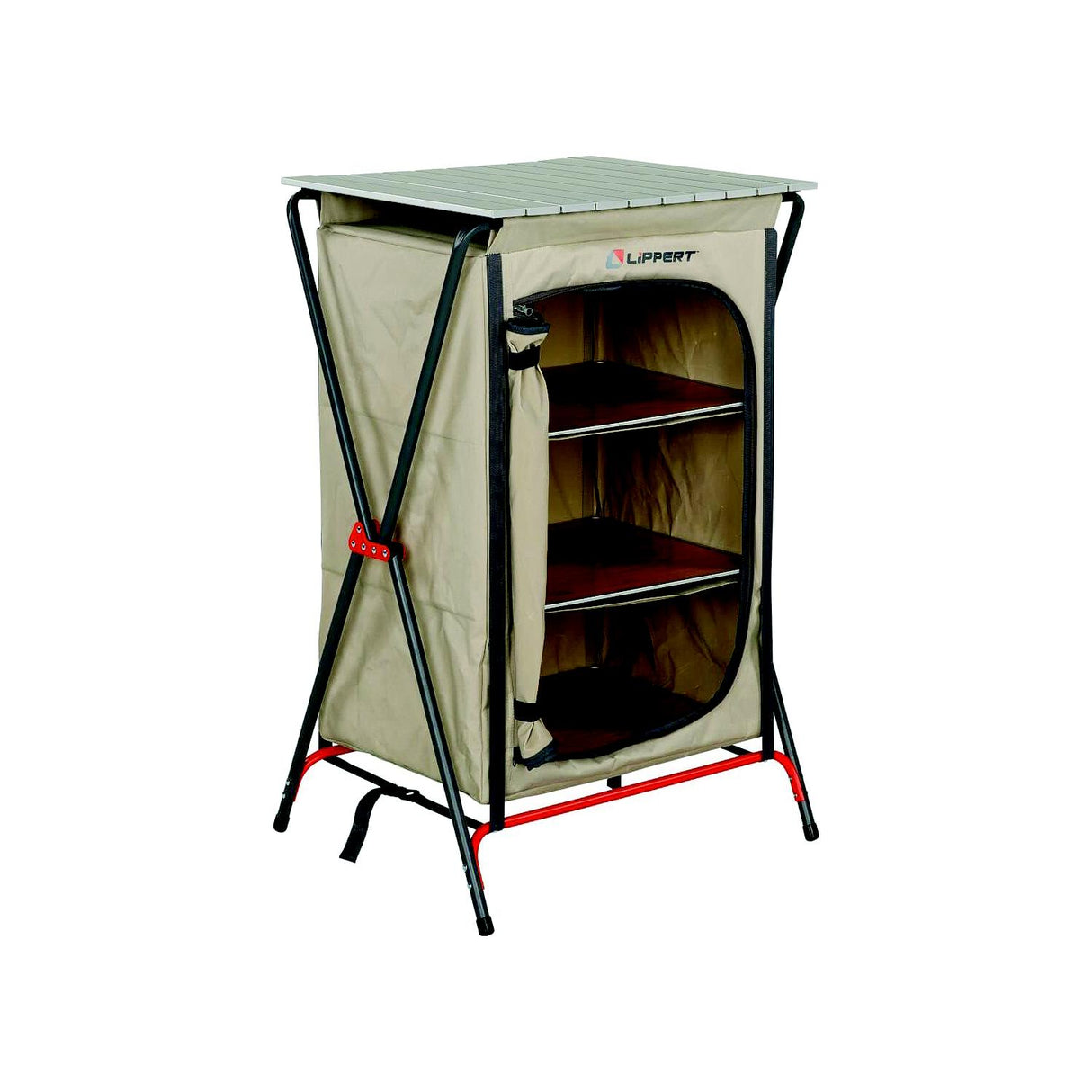 Lippert Components Lippert 2023053723 Lippert Camping Pantry - Sand, 25" x 22.4" x 4.3" Folded, 80 lbs. - 2023053723