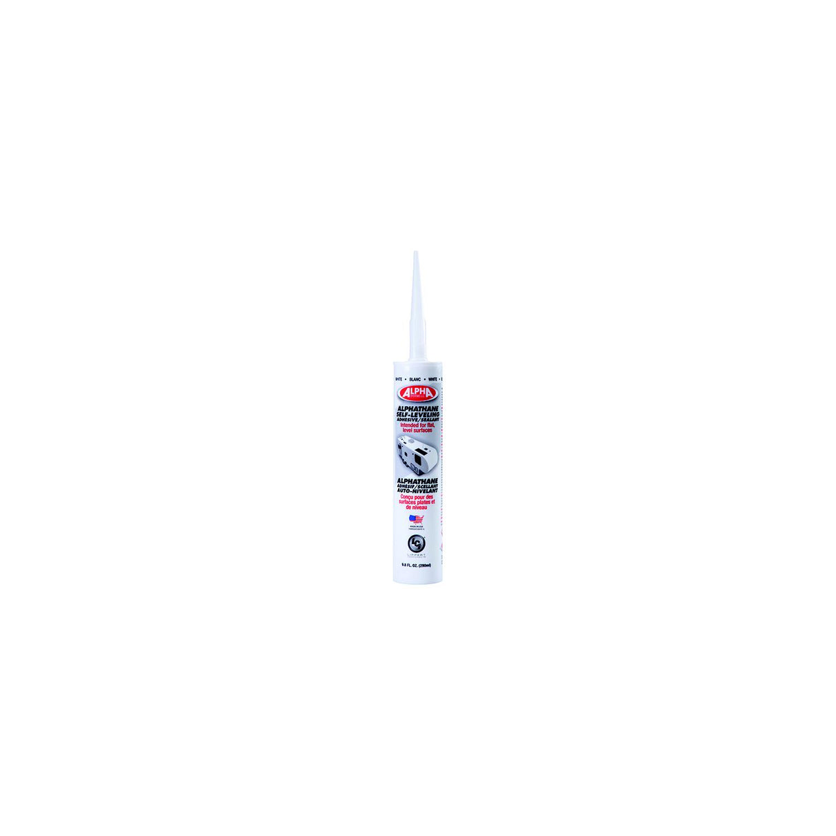 Lippert Alpha Systems 862215 Alphathane 100% Solids Self-Leveling Sealant, 9.8 oz tube, White - 862215