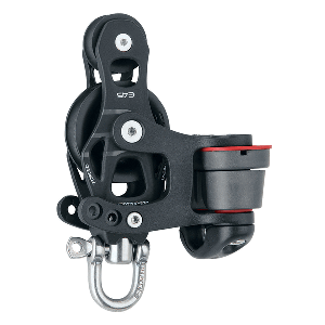 Harken 45mm Single Aluminum Element Fiddle Block w/Swivel &amp; 150 Cam Cleat - 6235