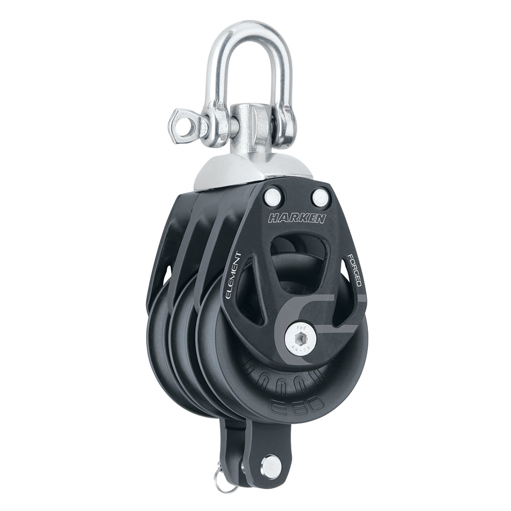 Bloque de elementos triple de aluminio Harken de 60 mm con arraigo giratorio [6273]