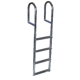 Dock Edge Welded Aluminum Fixed Wide Step Ladder - 4-Step - DE2044F