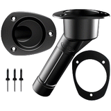 Mate Series Plastic Rod &amp; Cup Holder 30&deg; Closed w/Oval Top f/Kayaks - Black - P2030BK
