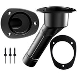 Mate Series Plastic Rod Cup Holder 30 Closed w/Oval Top f/Kayaks - Black [P2030BK]