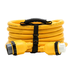 Camco 50 Amp Power Grip Marine Extension Cord - 25' M-Locking/F-Locking Adapter - 55621