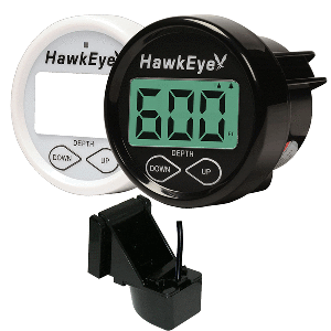 Hawkeye DepthTrax In-Dash Digital Depth &amp; Temp Gauge - Transom Mount - DT2BX-TM